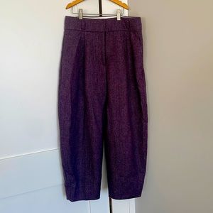 JCrew wool herringbone purple pants